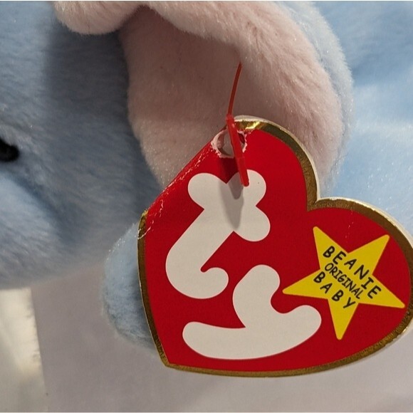 Ty Beanie Baby Peanut The Elephant Light Blue PVC Pellets 1995 - Picture 4 of 12